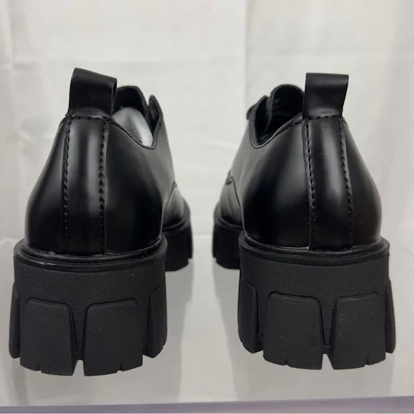 Madden Girl ‘G TRIX' Black Faux Leather Lace Up Platform Loafers Women's.    6.5 - Picture 5 of 6